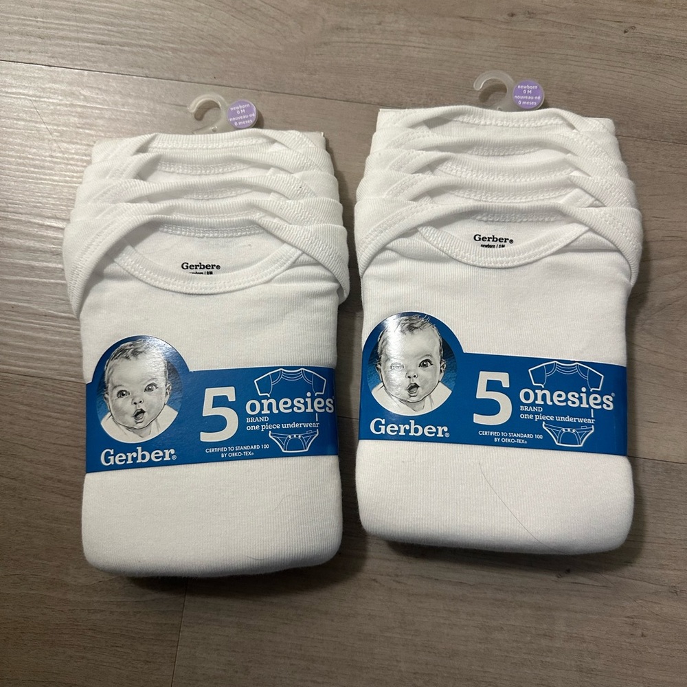 Gerber White Baby Onesies 10-Pack
